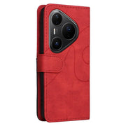 For Huawei Pura 80 Pro 5G Dual-color Splicing Flip Leather Phone Case(Red)