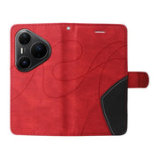 For Huawei Pura 80 Pro 5G Dual-color Splicing Flip Leather Phone Case(Red)