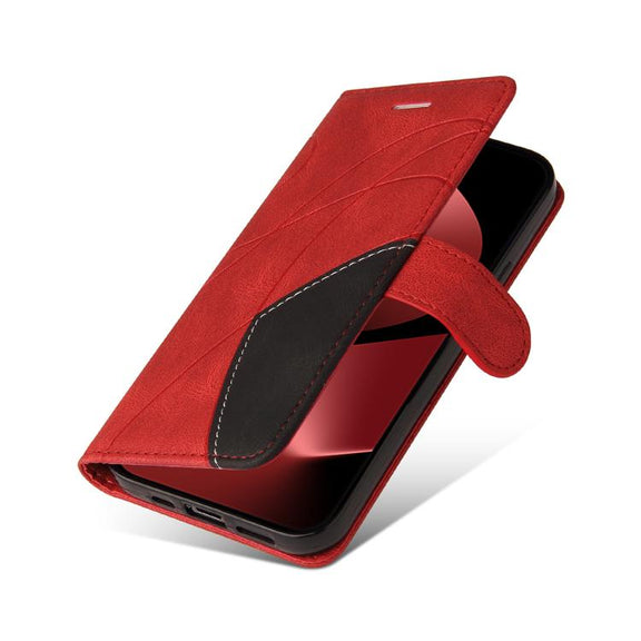 For Huawei Pura 80 Pro 5G Dual-color Splicing Flip Leather Phone Case(Red)