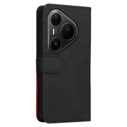 For Huawei Pura 80 Pro 5G Dual-color Splicing Flip Leather Phone Case(Black)