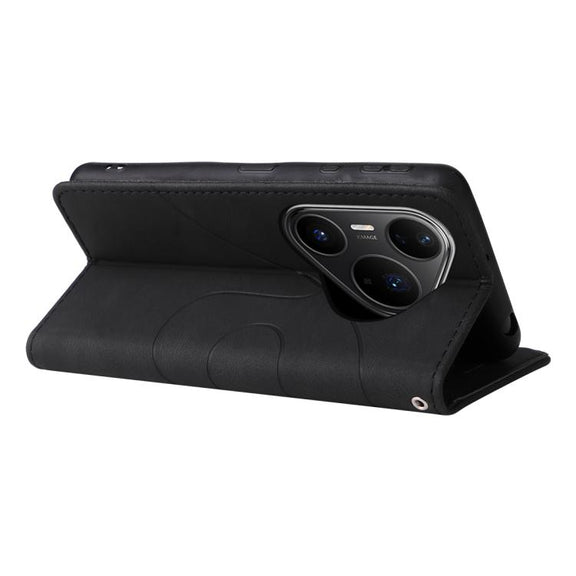 For Huawei Pura 80 Pro 5G Dual-color Splicing Flip Leather Phone Case(Black)