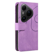 For Huawei Pura 80 Pro 5G Dual-color Splicing Flip Leather Phone Case(Purple)