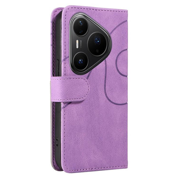 For Huawei Pura 80 Pro 5G Dual-color Splicing Flip Leather Phone Case(Purple)