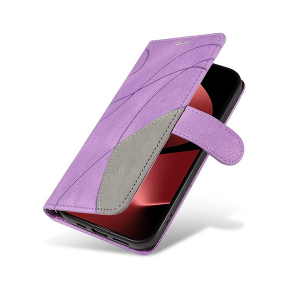 For Huawei Pura 80 Pro 5G Dual-color Splicing Flip Leather Phone Case(Purple)