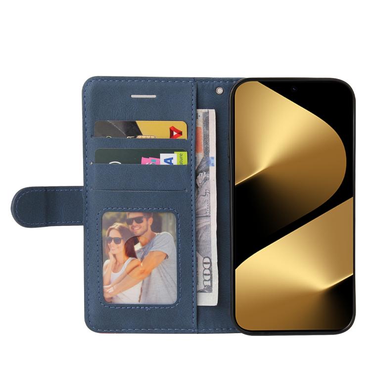 For Huawei Pura 80 Ultra 5G Dual-color Splicing Flip Leather Phone Case(Blue)