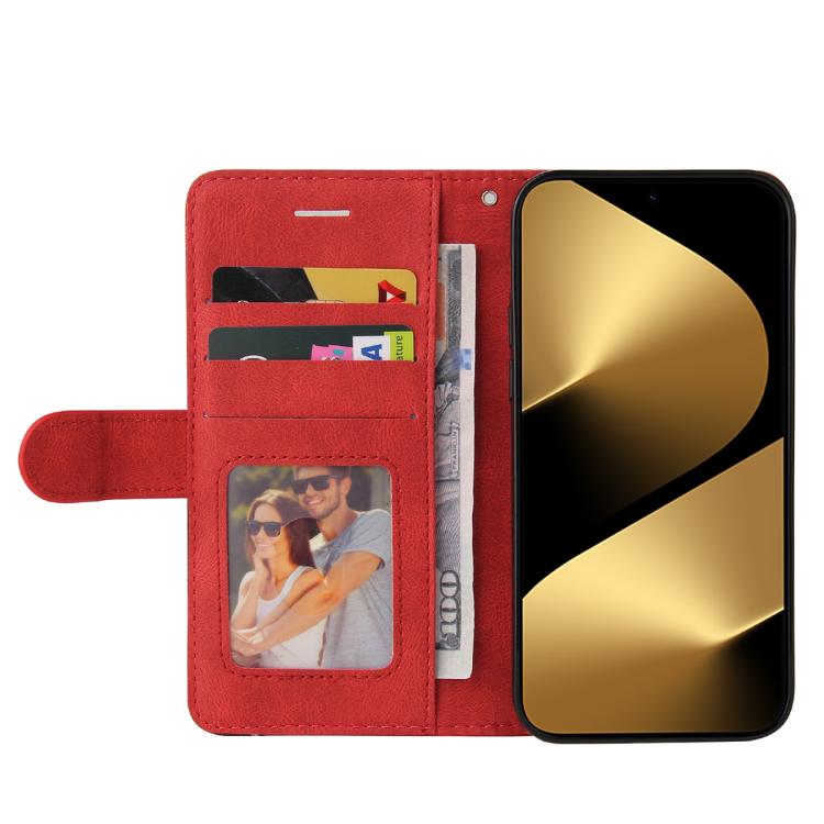 For Huawei Pura 80 Ultra 5G Dual-color Splicing Flip Leather Phone Case(Red)