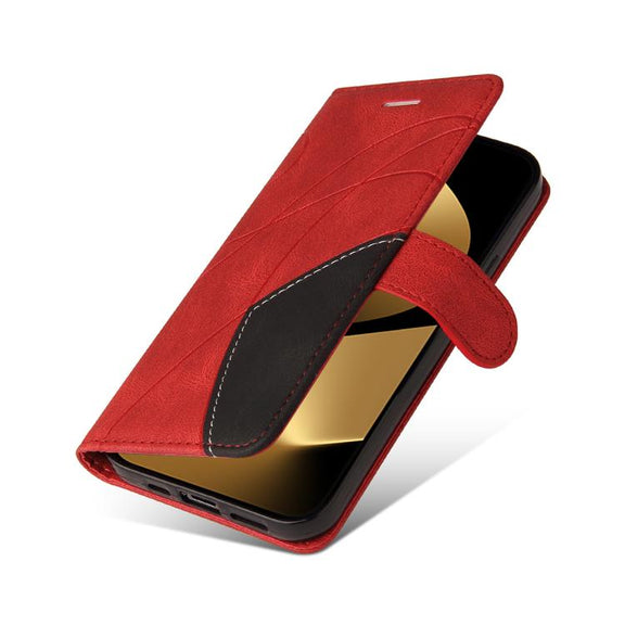For Huawei Pura 80 Ultra 5G Dual-color Splicing Flip Leather Phone Case(Red)