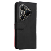 For Huawei Pura 80 Ultra 5G Dual-color Splicing Flip Leather Phone Case(Black)