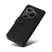 For Huawei Pura 80 Ultra 5G Dual-color Splicing Flip Leather Phone Case(Black)