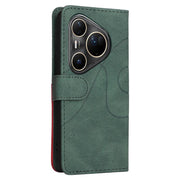 For Huawei Pura 80 Ultra 5G Dual-color Splicing Flip Leather Phone Case(Green)