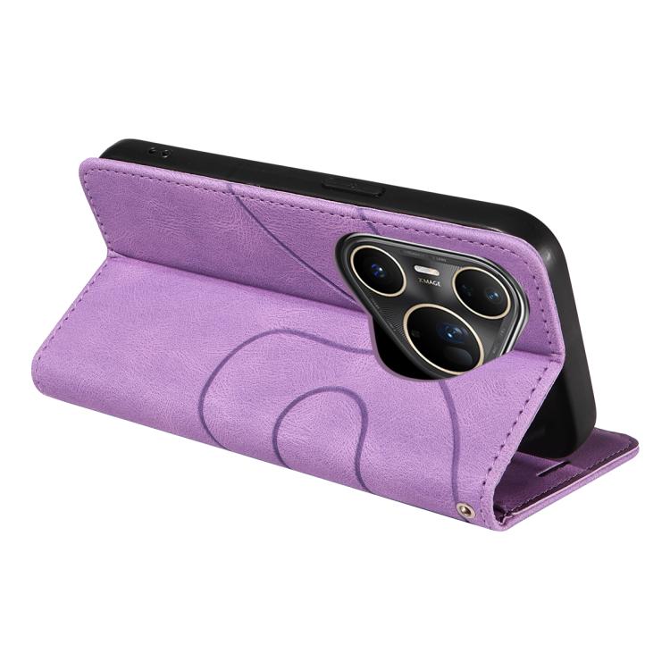For Huawei Pura 80 Ultra 5G Dual-color Splicing Flip Leather Phone Case(Purple)