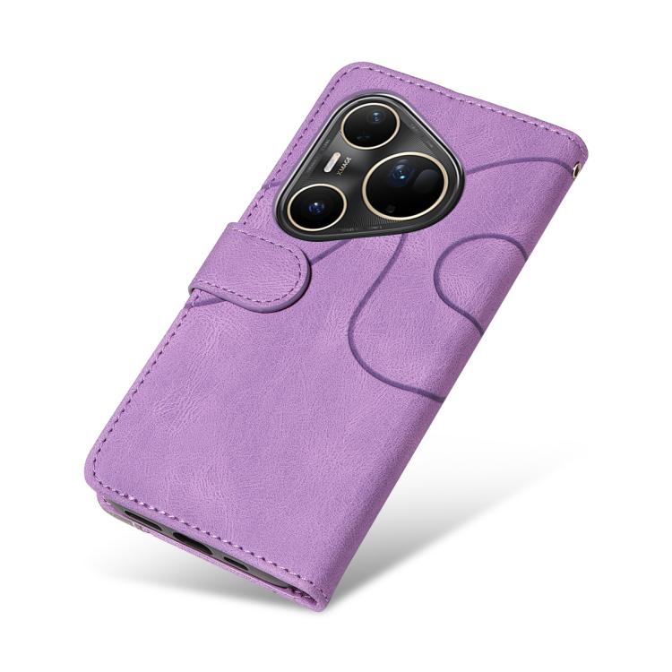 For Huawei Pura 80 Ultra 5G Dual-color Splicing Flip Leather Phone Case(Purple)