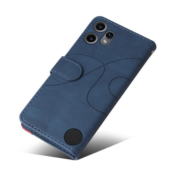 For Nothing CMF Phone 2 Pro Dual-color Splicing Flip Leather Phone Case(Blue)