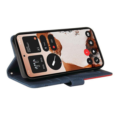 For Nothing CMF Phone 2 Pro Dual-color Splicing Flip Leather Phone Case(Blue) - free shipping - PMC Jewellery - Order now!