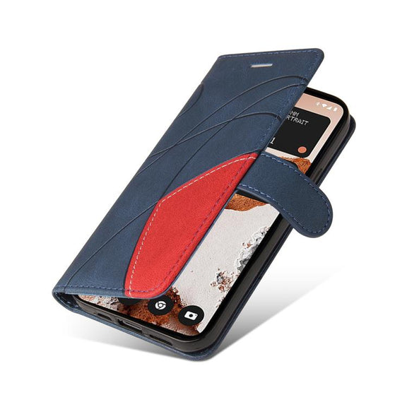 For Nothing CMF Phone 2 Pro Dual-color Splicing Flip Leather Phone Case(Blue)