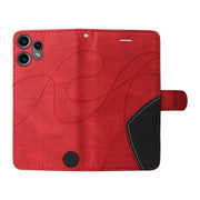 For Nothing CMF Phone 2 Pro Dual-color Splicing Flip Leather Phone Case(Red)
