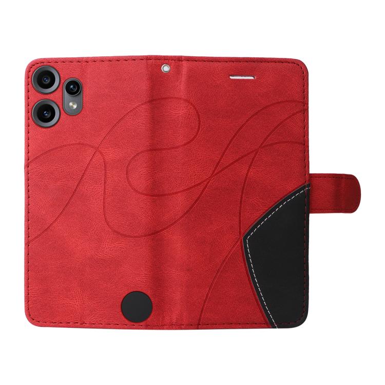 For Nothing CMF Phone 2 Pro Dual-color Splicing Flip Leather Phone Case(Red)