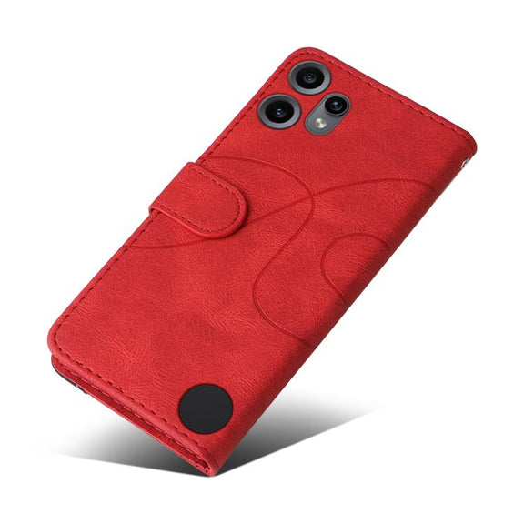 For Nothing CMF Phone 2 Pro Dual-color Splicing Flip Leather Phone Case(Red)