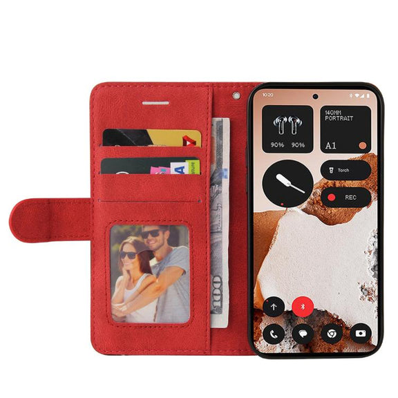 For Nothing CMF Phone 2 Pro Dual-color Splicing Flip Leather Phone Case(Red)