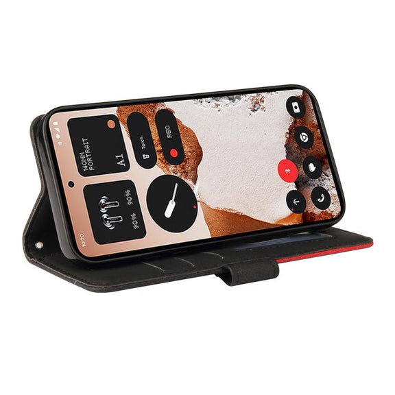 For Nothing CMF Phone 2 Pro Dual-color Splicing Flip Leather Phone Case(Black)