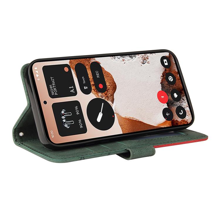 For Nothing CMF Phone 2 Pro Dual-color Splicing Flip Leather Phone Case(Green) - free shipping - PMC Jewellery - Order now!