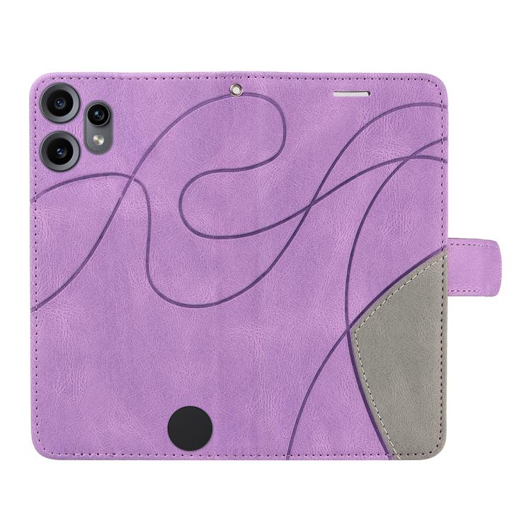 For Nothing CMF Phone 2 Pro Dual-color Splicing Flip Leather Phone Case(Purple)