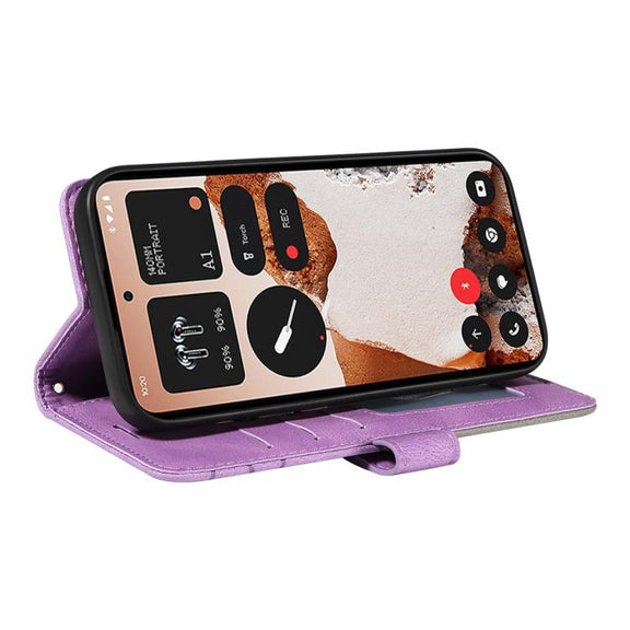 For Nothing CMF Phone 2 Pro Dual-color Splicing Flip Leather Phone Case(Purple)