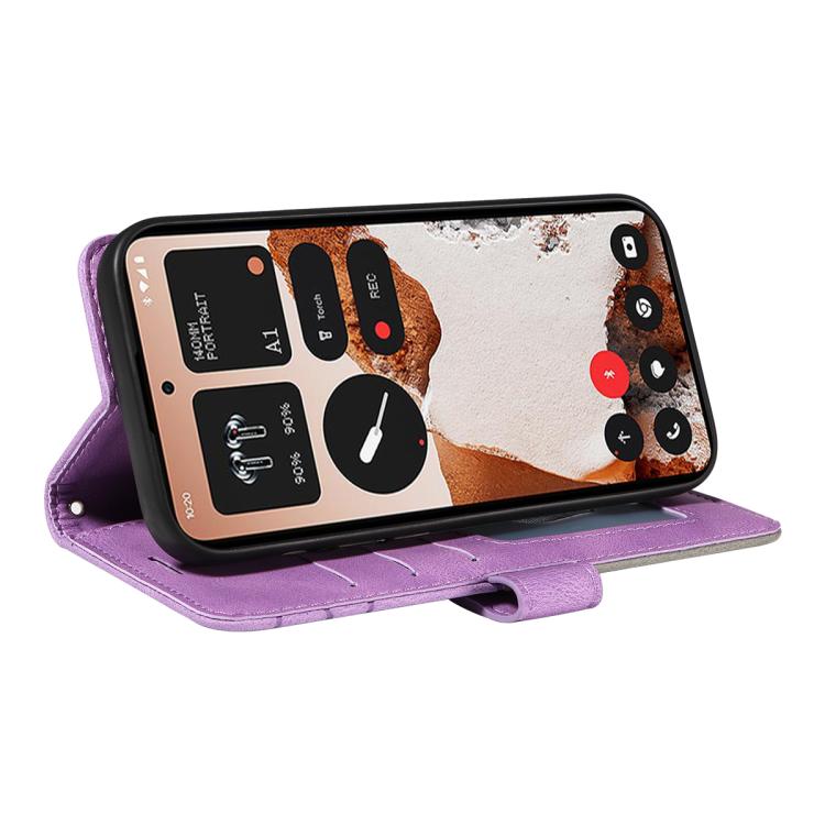 For Nothing CMF Phone 2 Pro Dual-color Splicing Flip Leather Phone Case(Purple)