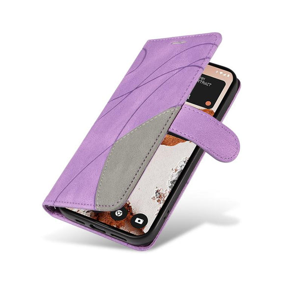 For Nothing CMF Phone 2 Pro Dual-color Splicing Flip Leather Phone Case(Purple)