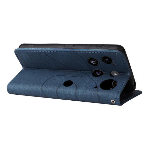 For Nothing Phone 3 Dual-color Splicing Flip Leather Phone Case(Blue)