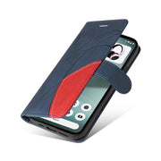 For Nothing Phone 3 Dual-color Splicing Flip Leather Phone Case(Blue)