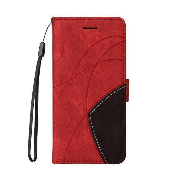 For Nothing Phone 3 Dual-color Splicing Flip Leather Phone Case(Red)