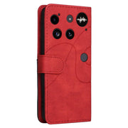 For Nothing Phone 3 Dual-color Splicing Flip Leather Phone Case(Red)