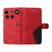 For Nothing Phone 3 Dual-color Splicing Flip Leather Phone Case(Red)