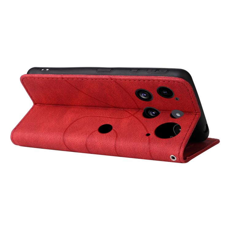 For Nothing Phone 3 Dual-color Splicing Flip Leather Phone Case(Red)