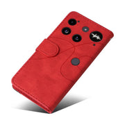 For Nothing Phone 3 Dual-color Splicing Flip Leather Phone Case(Red)