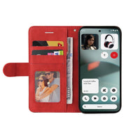 For Nothing Phone 3 Dual-color Splicing Flip Leather Phone Case(Red)