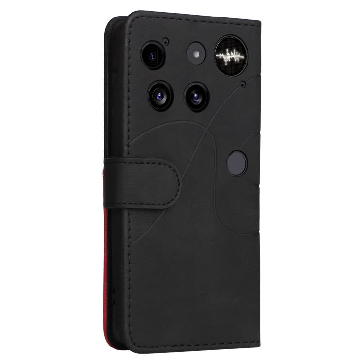 For Nothing Phone 3 Dual-color Splicing Flip Leather Phone Case(Black)