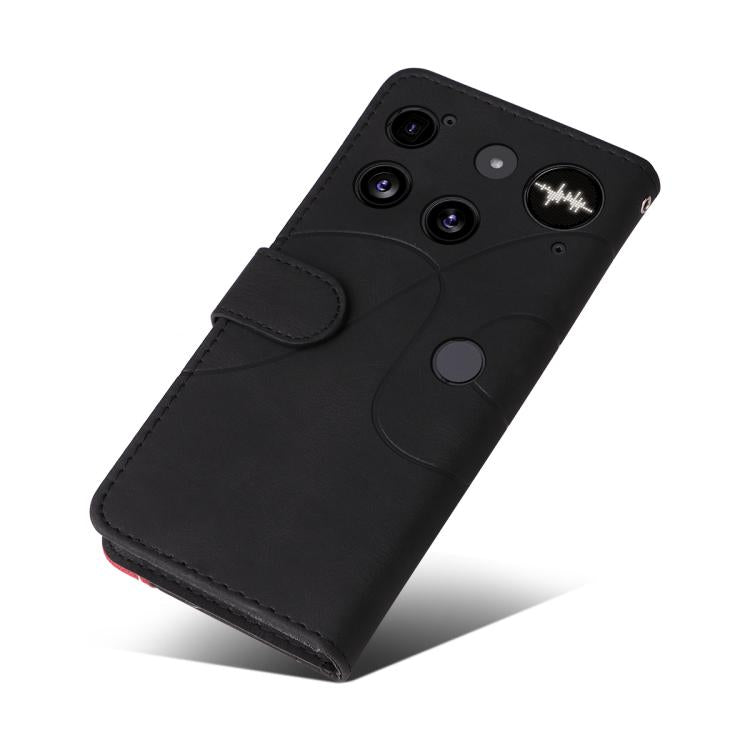 For Nothing Phone 3 Dual-color Splicing Flip Leather Phone Case(Black)