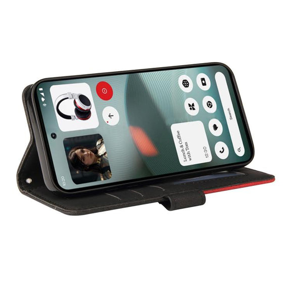 For Nothing Phone 3 Dual-color Splicing Flip Leather Phone Case(Black)