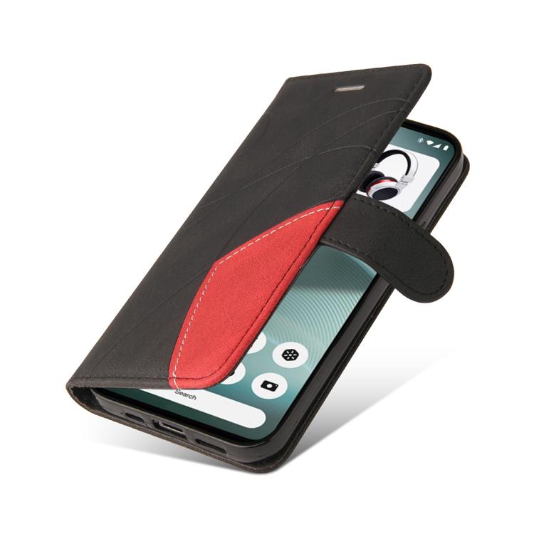 For Nothing Phone 3 Dual-color Splicing Flip Leather Phone Case(Black)