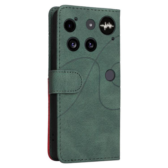 For Nothing Phone 3 Dual-color Splicing Flip Leather Phone Case(Green)