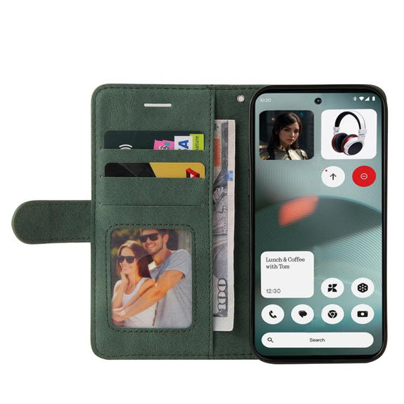 For Nothing Phone 3 Dual-color Splicing Flip Leather Phone Case(Green)