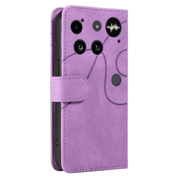 For Nothing Phone 3 Dual-color Splicing Flip Leather Phone Case(Purple)