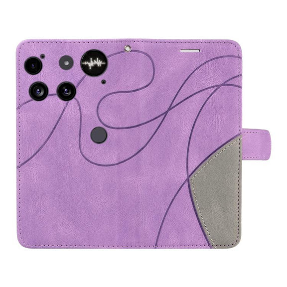 For Nothing Phone 3 Dual-color Splicing Flip Leather Phone Case(Purple)