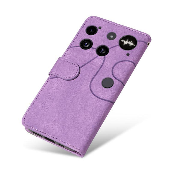 For Nothing Phone 3 Dual-color Splicing Flip Leather Phone Case(Purple)