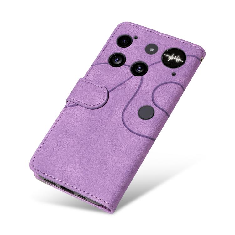 For Nothing Phone 3 Dual-color Splicing Flip Leather Phone Case(Purple)