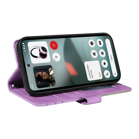 For Nothing Phone 3 Dual-color Splicing Flip Leather Phone Case(Purple)