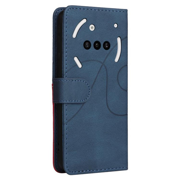 For Nothing Phone 3A Dual-color Splicing Flip Leather Phone Case(Blue)