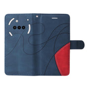 For Nothing Phone 3A Dual-color Splicing Flip Leather Phone Case(Blue)